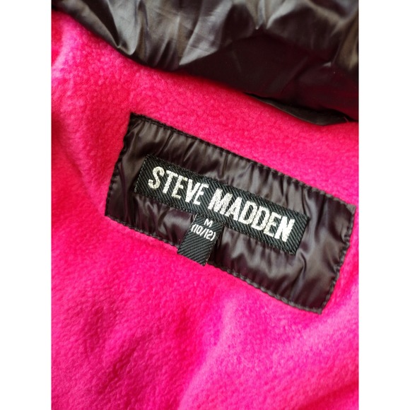 Steve Madden Girls Puffer Coat Kids Winter Jacket with Faux Fur Hood 10/12 - Picture 4 of 5